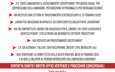 Emergenza sanitaria: la CGIL non ti lascia solo!