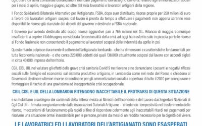 PAGARE SUBITO GLI AMMORTIZZATORI SOCIALI AI LAVORATORI ARTIGIANI