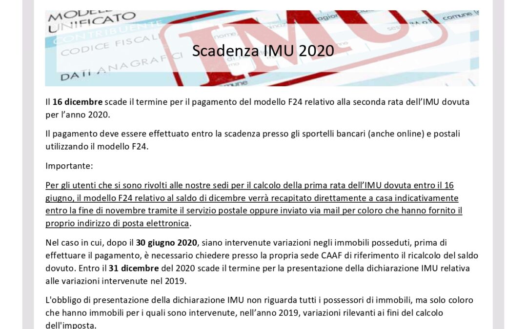 SCADENZA IMU 2020