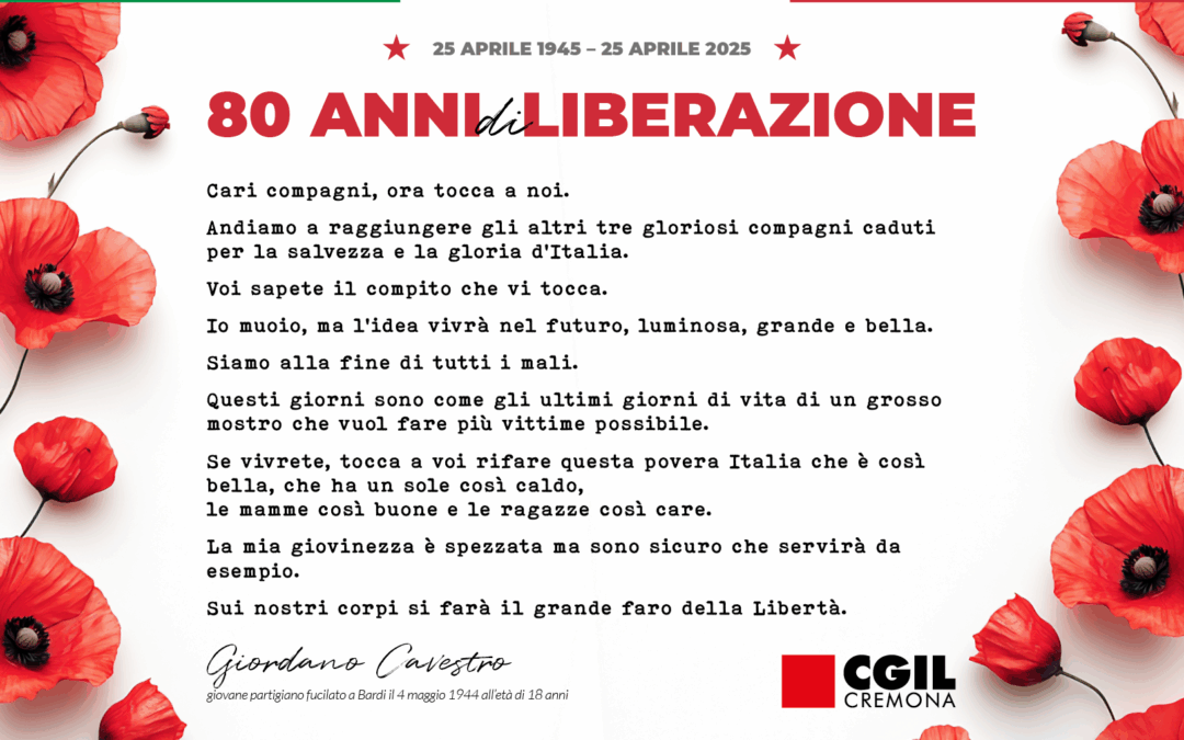 25 Aprile: Dobbiamo continuare ad essere  partigiane e partigiani