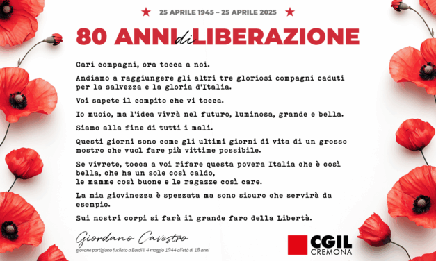 25 Aprile: Dobbiamo continuare ad essere  partigiane e partigiani