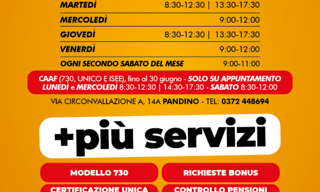 Nuovi orari e nuovi servizi a Pandino